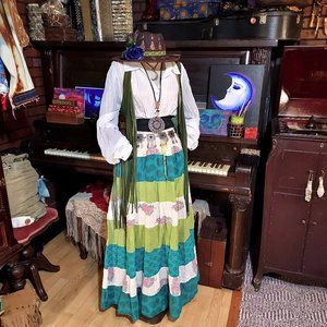 White Stag Elegant Sheer Lace Prairie Folk Cottagecore Boho Chic Shirt Top